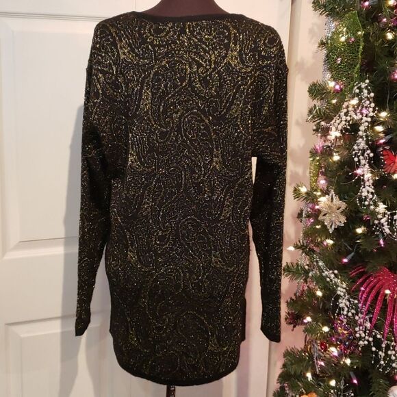 LizWear Black n Gold Metallic Sweater - Picture 3 of 5